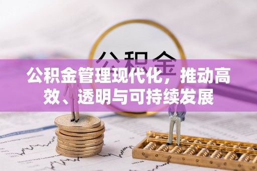 金华公积金管理现代化，推动高效、透明与可持续发展