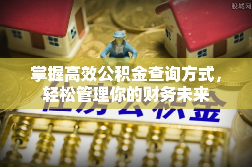 金华掌握高效公积金查询方式，轻松管理你的财务未来