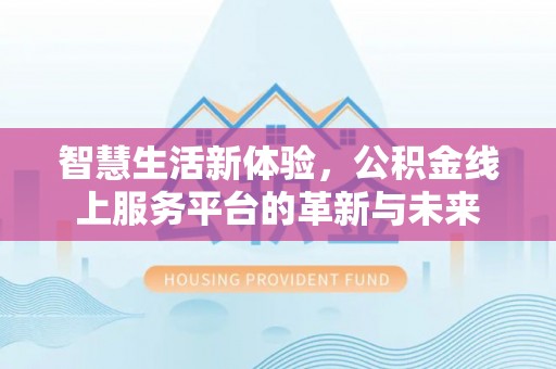 金华智慧生活新体验，公积金线上服务平台的革新与未来